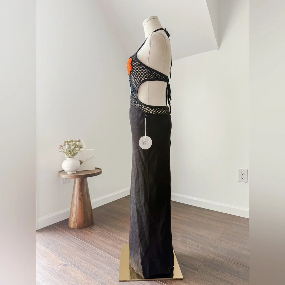 Staud Jacqueline Flower Mesh Column Dress - Picture 6 of 11